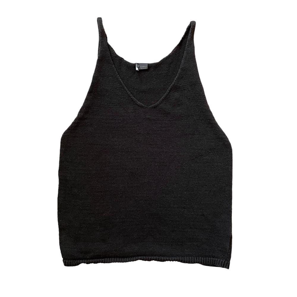 Urban Outfitters Sparkle & Fade Black V Neck Loose Fit Knit Tank Medium Large
